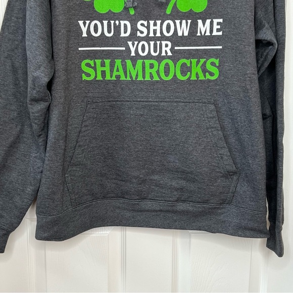 ⭐️ Irish You'd Show Me Your Shamrocks St. Patrick's Day Pullover Hoodie LARGE - Picture 5 of 10